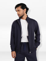 Men’s Regular Fit Jacket – High Neck Front Zip | Long Sleeve Outerwear with Ribbed Trims & Welt Pockets