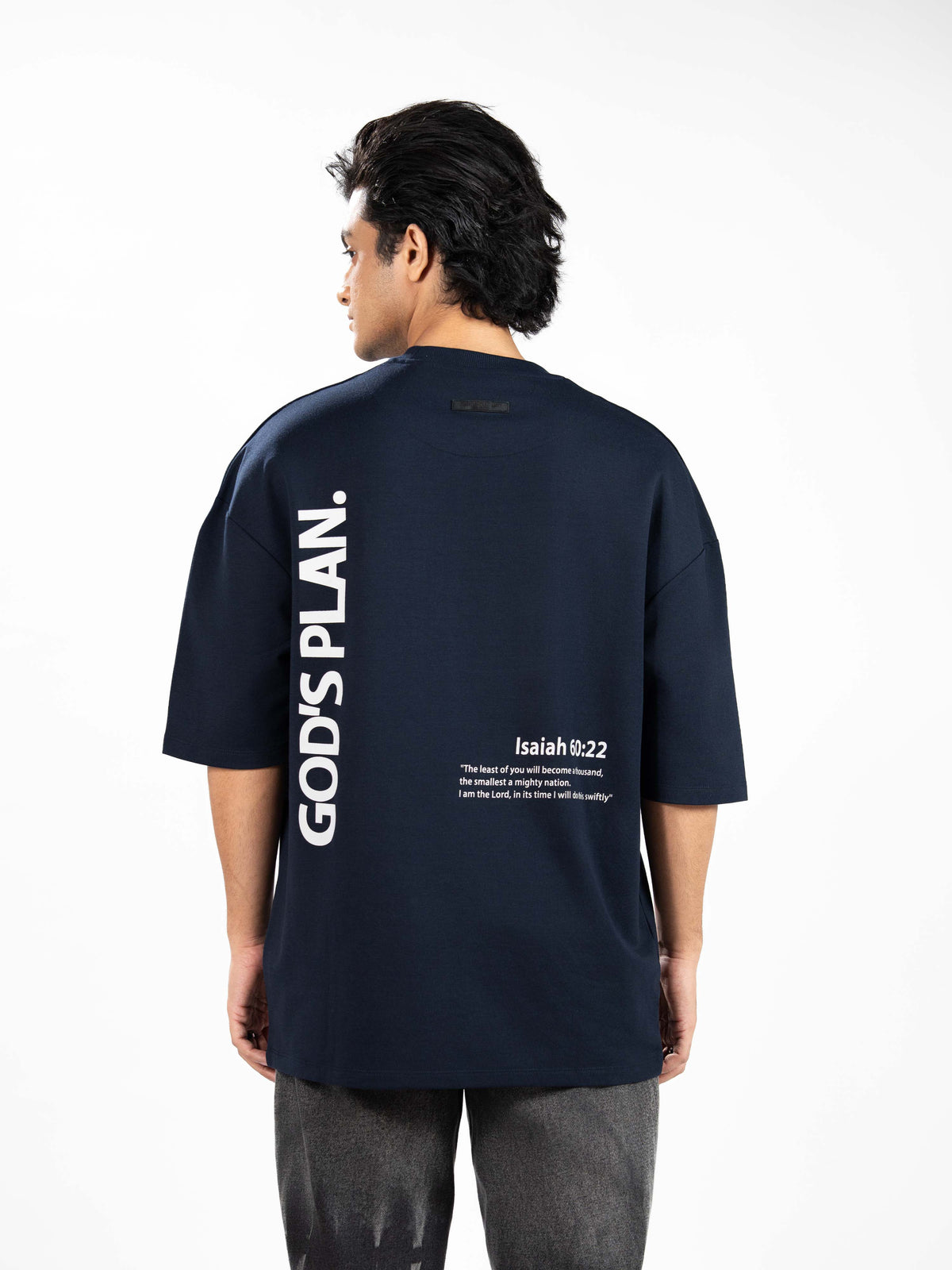 Men’s Oversized Drop Shoulder Graphic T-Shirt – Short Sleeve Crew Neck Tee | Casual Streetwear Top with Front & Back Print