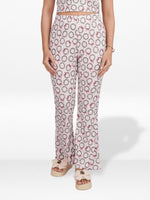 Women’s Printed Palazzo Pants | Wide Leg Lounge Trousers for Women | Soft Stretch Yummy Rib Fabric | Casual & Party Wear Bottoms - Blushing Bride