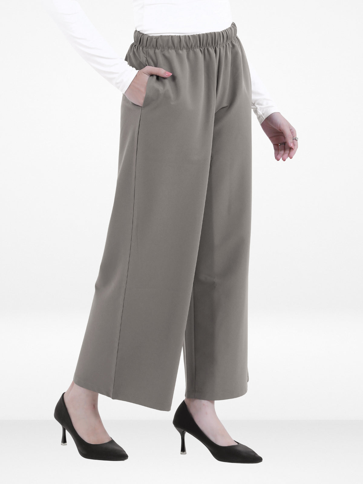 Women’s Cozy Open Leg Palazzo Sweatpants – Soft Relaxed Fit Lounge Pants with Drawstring Waist & Side Pockets |Beige