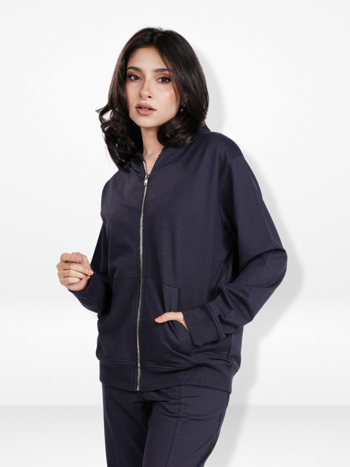 Women’s Full Zip Hoodie – Solid Color Hooded|Casual Zip-Up Hoodies for Everyday Wear
