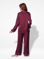 Women's Satin Notch collar & Full Sleeve Sleepwear set |Satin Fabric