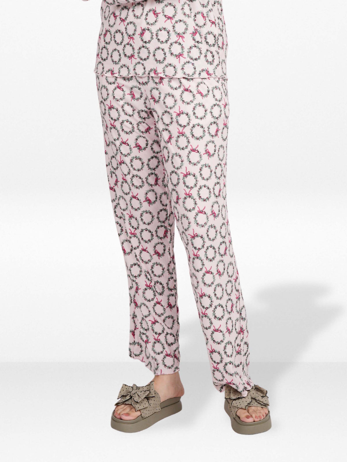 Women's Floral Printed Wide Leg Pants – Soft Yummy Rib Casual Trousers