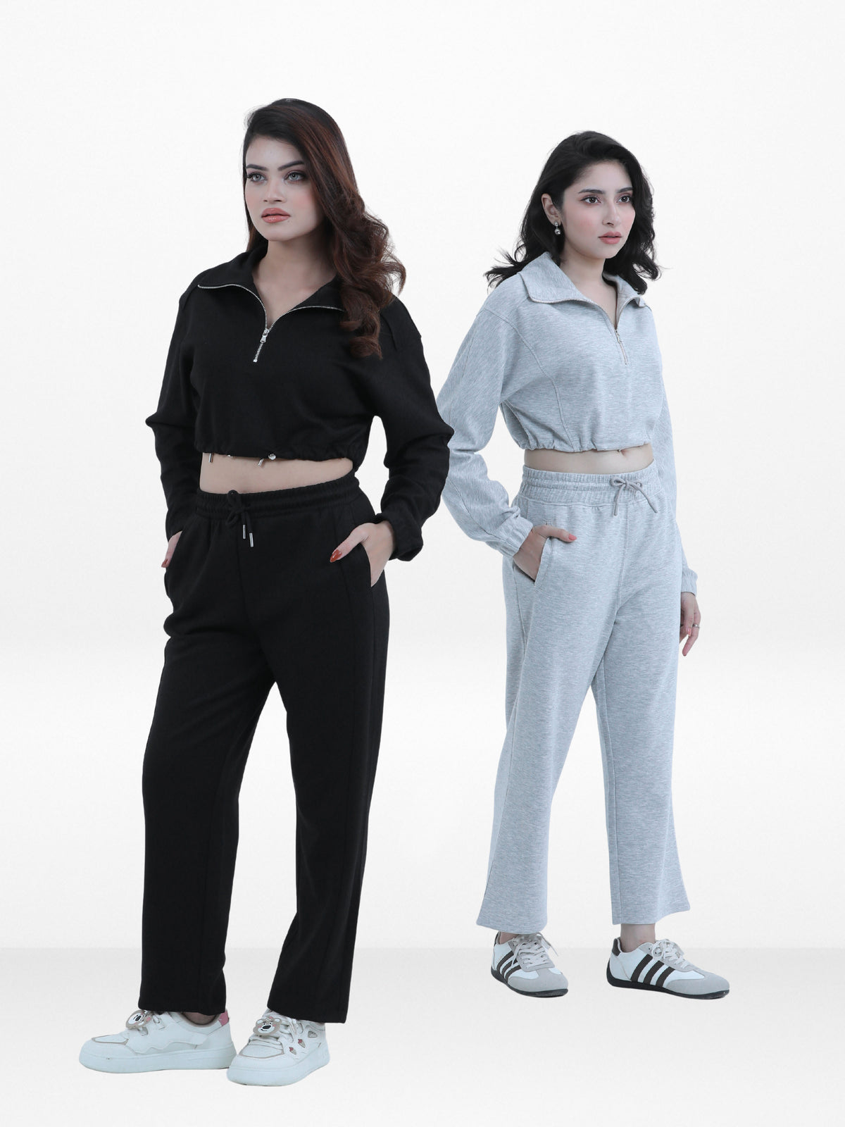 Women’s Long Sleeve Cropped Top Half Zip Pullover Sweatshirt | Trendy Relaxed Fit , Sweatshirt for Casual & Athleisure Wear