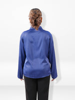Women’s Long Sleeve Satin Shirt – Spread Collar Button-Down Top | Soft Shiny Formal & Casual Wear