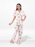 Women’s Printed Night Suit Set – Shirt & Pyjama | Soft Nightwear Dress, 2 Piece Sleepwear for Women, Comfortable Loungewear