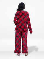 Women’s RedStripe Printed Pyjama Set – Long Sleeve Top & Pants, Soft Comfortable Sleepwear, Cozy Winter Loungewear for Women