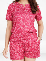 Women's Henley Short SleevePajama Sets- Shirt and Shorts 2 Piece Summer Outfits Lounge Sets