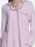 Women Solid Sleepwear Long Sleeve Pyjama Set