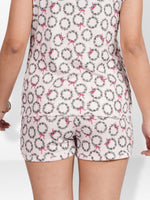 Women’s Printed Pajama Shorts | Soft & Stretchy Sleepwear Shorts | Elastic Waist Lounge Shorts | Yummy Rib Fabric - Blushing Bride