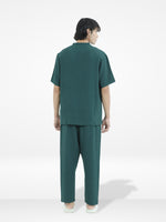 Men's Short Sleeve Shirt & Long Pant Set| Green