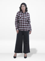 Women’s Plaid Distressed Flannel ShirtFlannel Shirt – 100% Cotton Long Sleeve Button-Down Checkered Shirt | Relaxed Fit Casual Top for Everyday Comfort