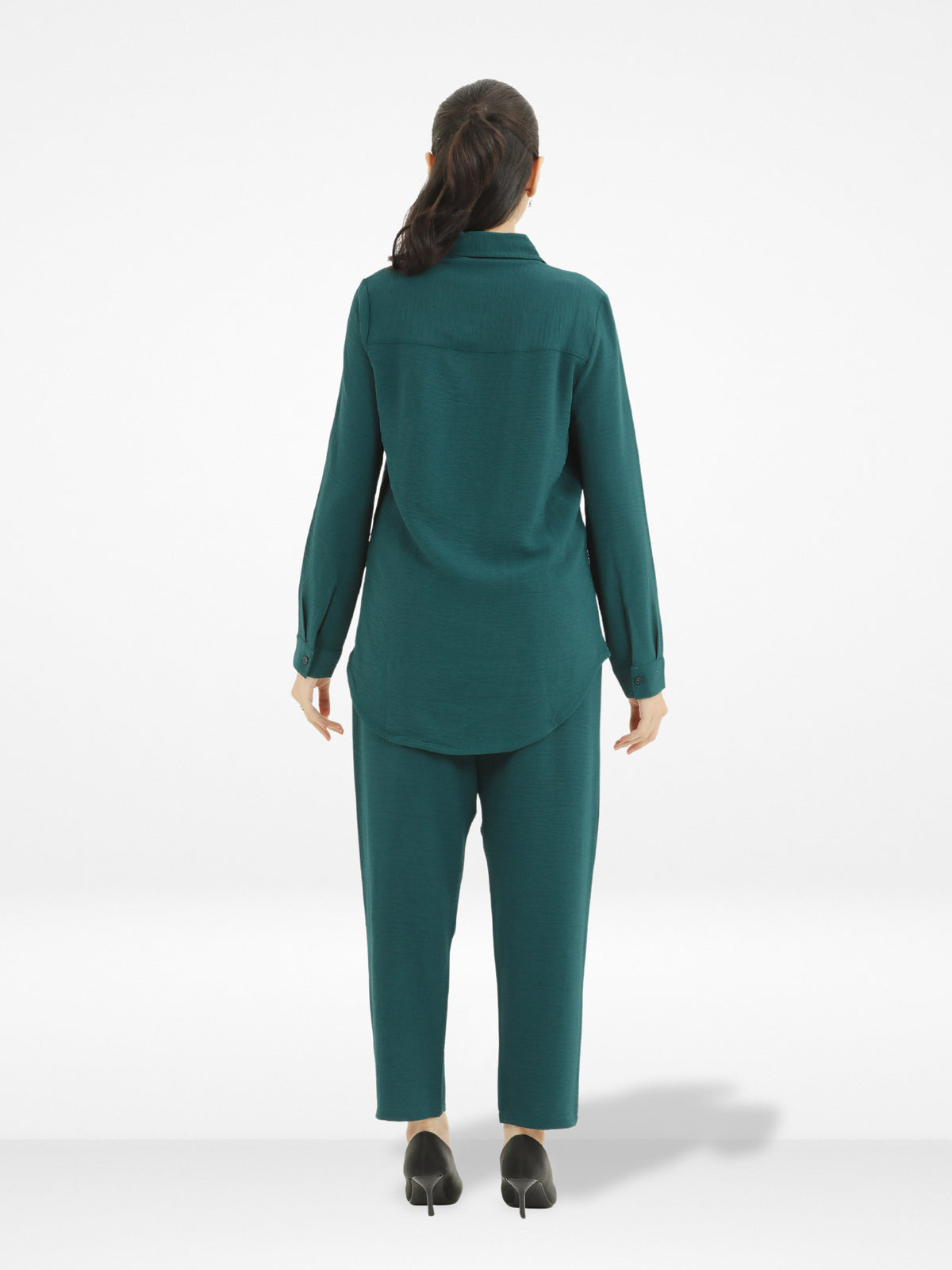 Women Solid Color Co-Ord Set| Long Sleeve| Green