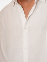 Men's Relaxed-Fit Full-Sleeve Casual Shirt White