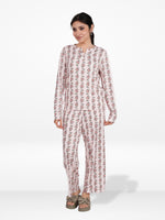 Women’s Henley Sleepwear Set – Long Sleeve Printed Pajama Top & Shorts | Soft Lightweight 2-Piece Nightwear