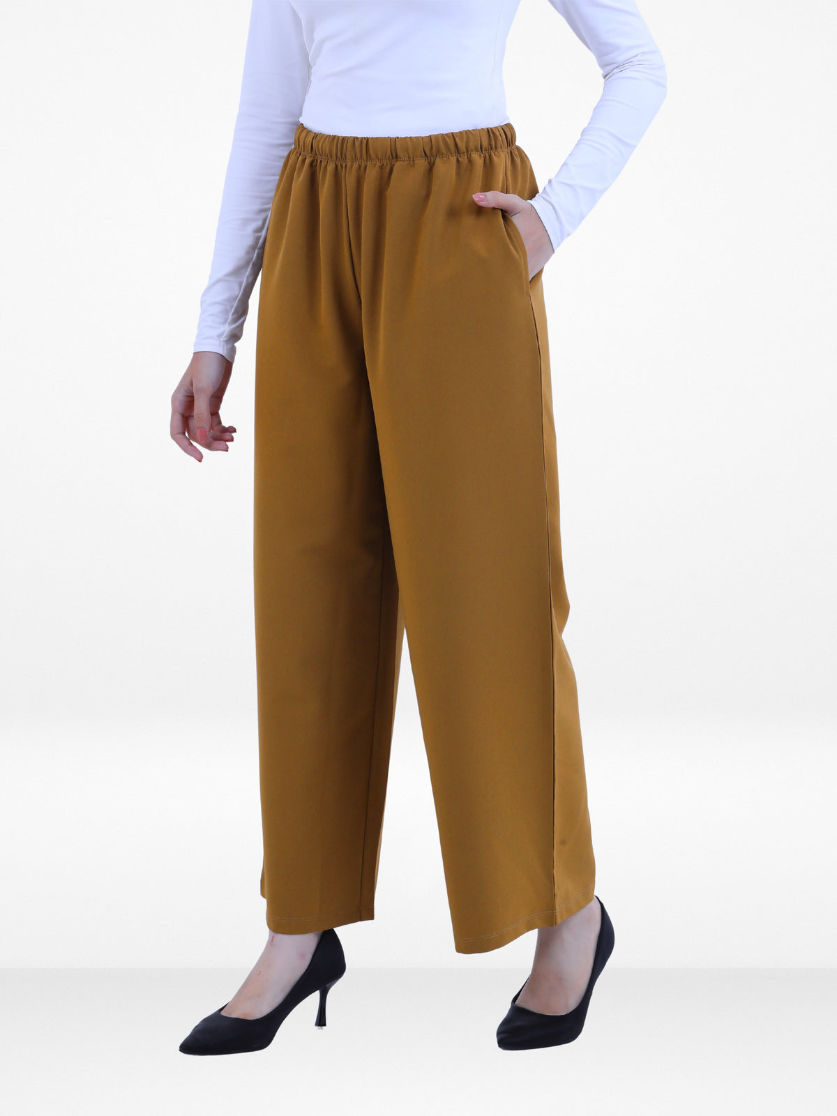 Women’s Cozy Open Leg Palazzo Sweatpants – Soft Relaxed Fit Lounge Pants with Drawstring Waist & Side Pockets |Khaki