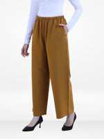 Women’s Cozy Open Leg Palazzo Sweatpants – Soft Relaxed Fit Lounge Pants with Drawstring Waist & Side Pockets |Khaki