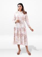 Women’s Floral Long Sleeve Tunic Dress – Elegant Casual Long Top | Lightweight Everyday Wear