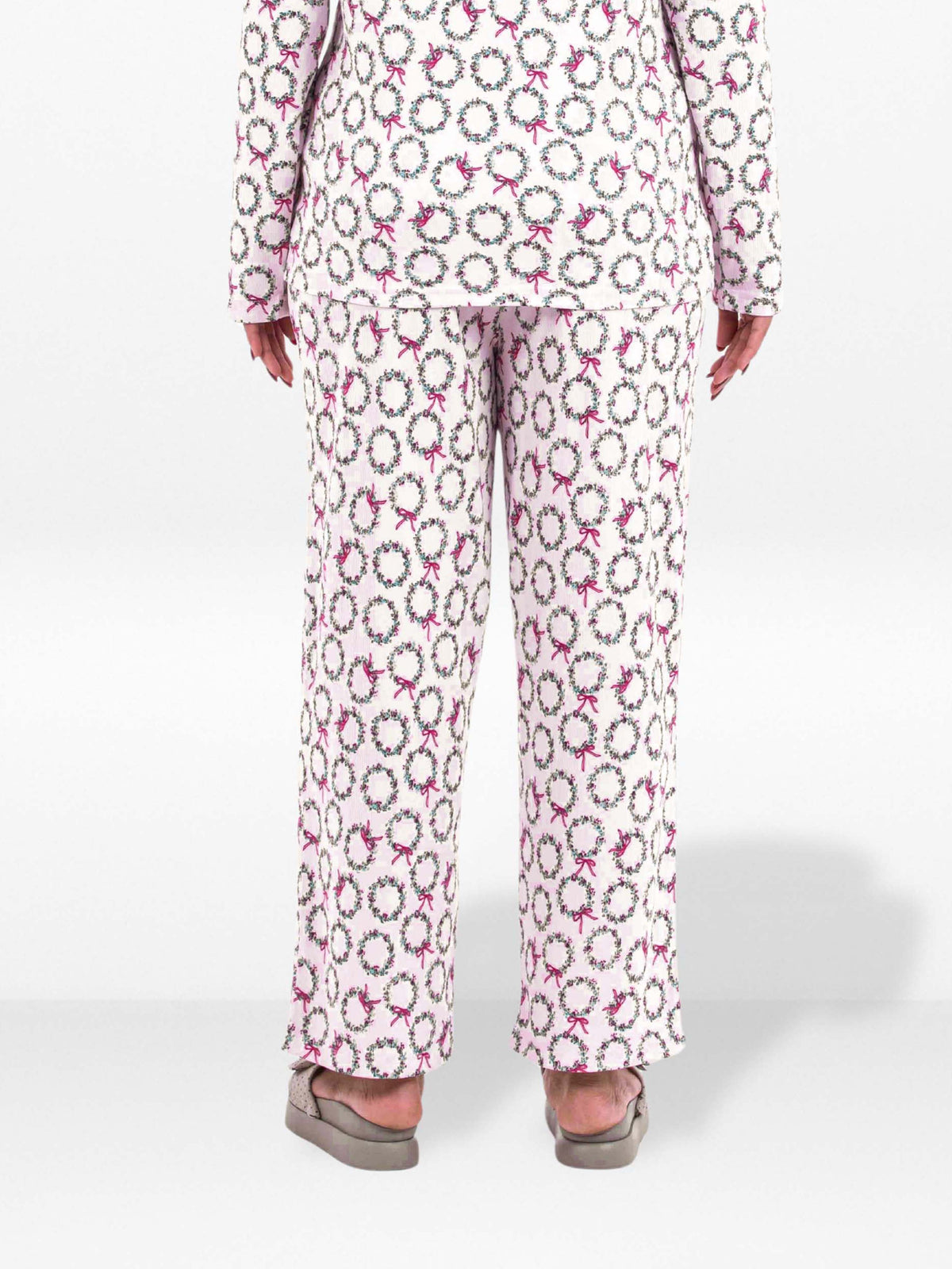 Women’s Printed Pajama Pants | Soft & Stretchy Sleepwear Trousers | Elastic Waist Lounge Pants | Yummy Rib Fabric - Blushing Bride