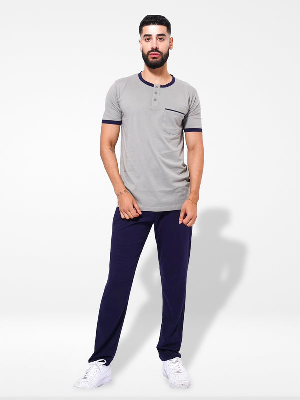 Men's T-Shirt & Trouser Lounge Set Grey