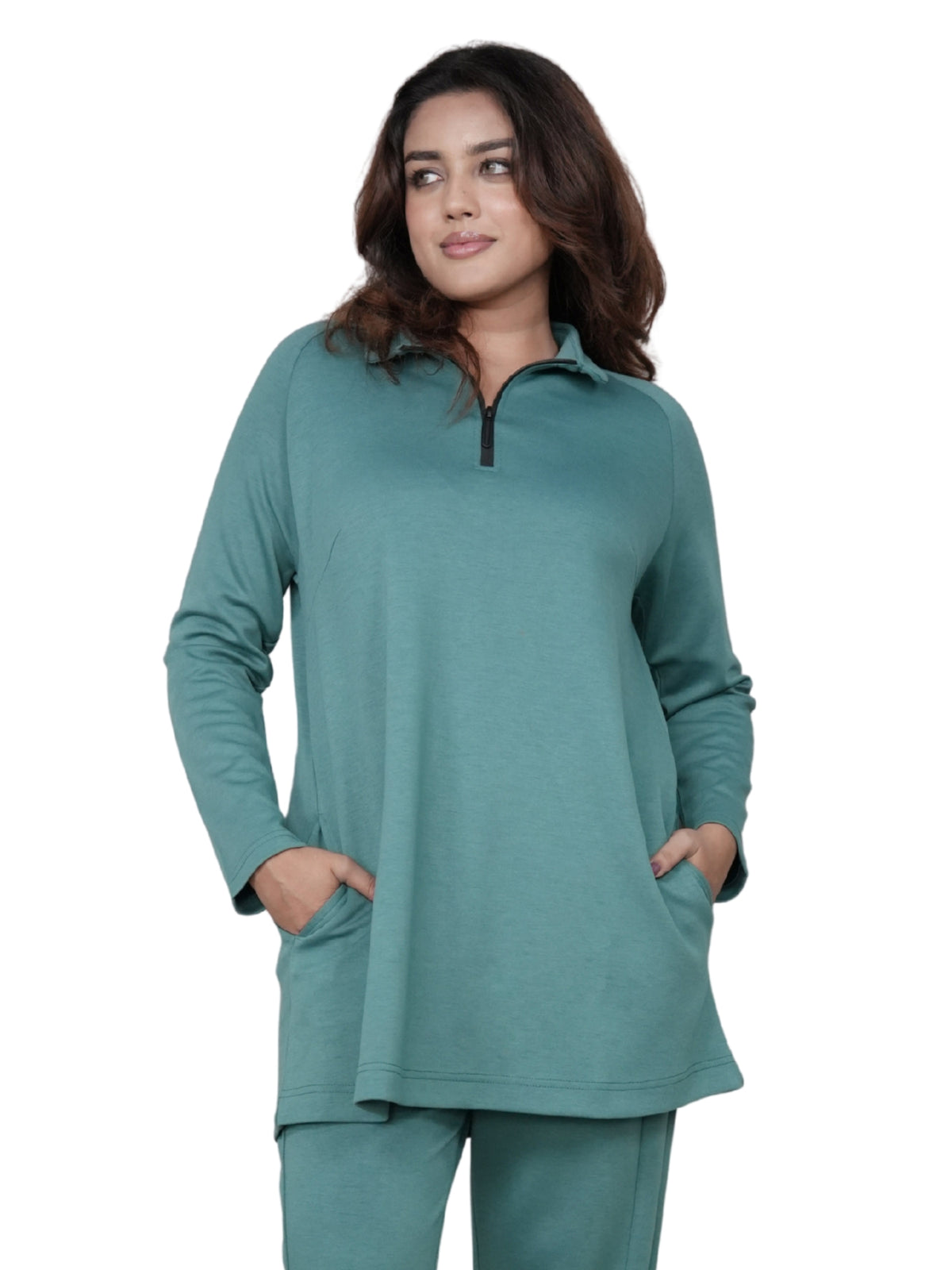 Women’s High Neck Half Zip Pullover Sweatshirt – Long Sleeve  Top | Trendy Relaxed Fit , Hoodie for Casual & Athleisure Wear