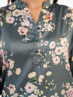Women’s Floral Printed Satin Top – Casual Silky Blouse | Elegant Everyday & Party Wear