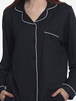 Women Solid Sleepwear Long Sleeve Pyjama Set