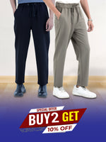 Men’s Relaxed Fit Trousers – Elastic Waist with Drawstring, Casual Pants with Fake Fly & Side Pockets ,Comfortable Everyday Wear