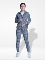 Ladies’ leopard Full Zipper Jacket set