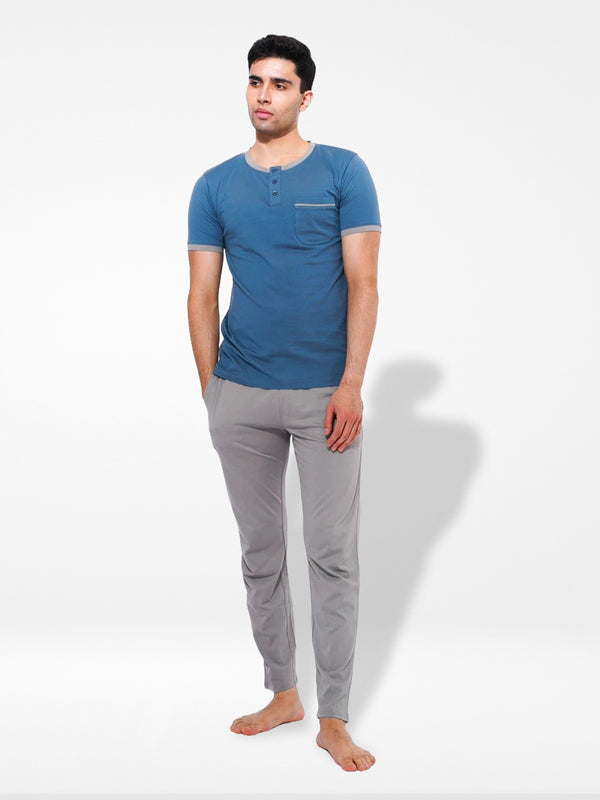 Men's T-Shirt & Trouser Lounge Set Goblin Blue