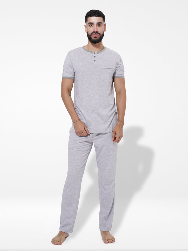 Men's T-Shirt & Trouser Lounge Set Grey