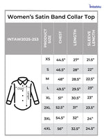 Women’s Satin Band Collar Top – Soft Shiny Blouse | Elegant Party & Everyday Wear