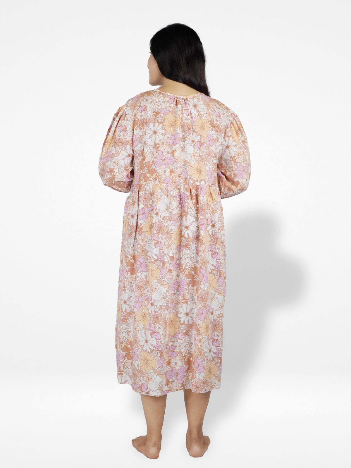 Women's Floral Print Nightdress with Rayon Fabrics