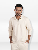 Men’s Half Zip Collar Sweatshirt – Long Sleeve Thermal Casual Shirt Collar | Classic Basic Polo Sweatshirt for Men