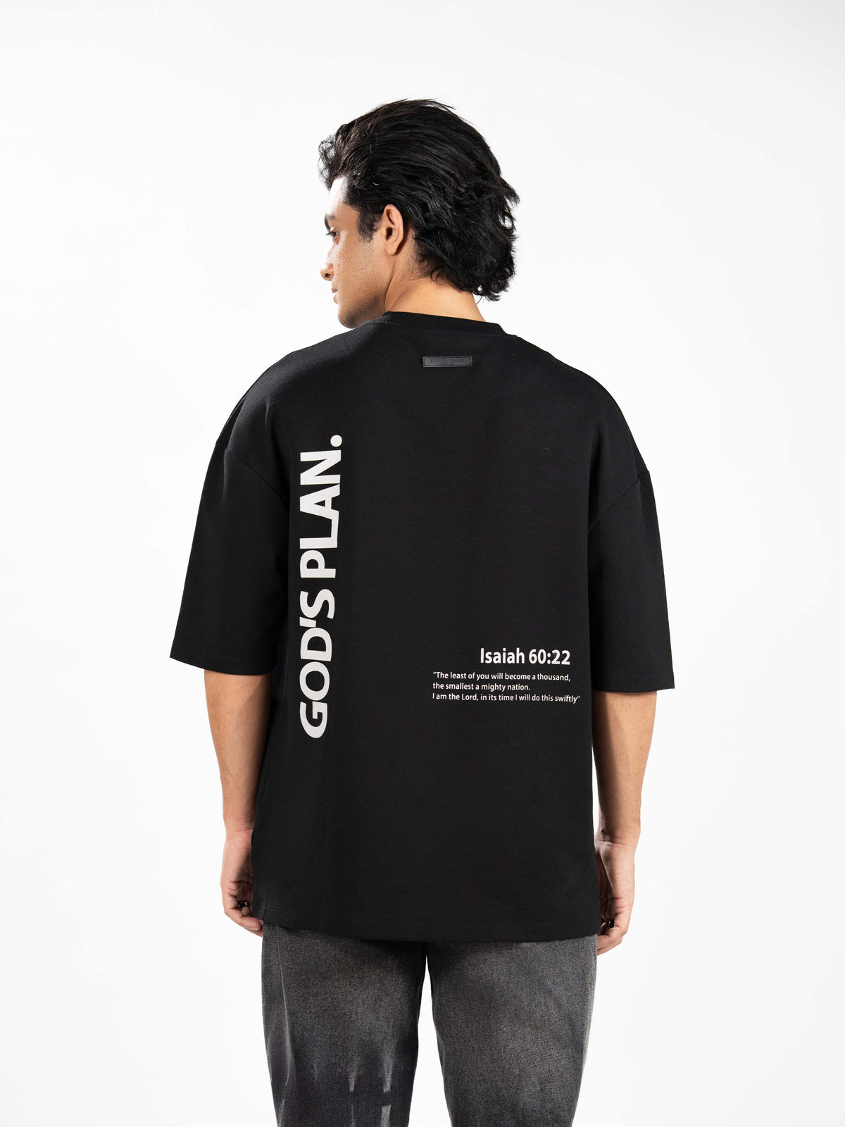 Men’s Oversized Drop Shoulder Graphic T-Shirt – Short Sleeve Crew Neck Tee | Casual Streetwear Top with Front & Back Print