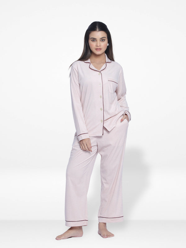 Women Velour Sleepwear Long Sleeve Rosy Aop Pyjama Set