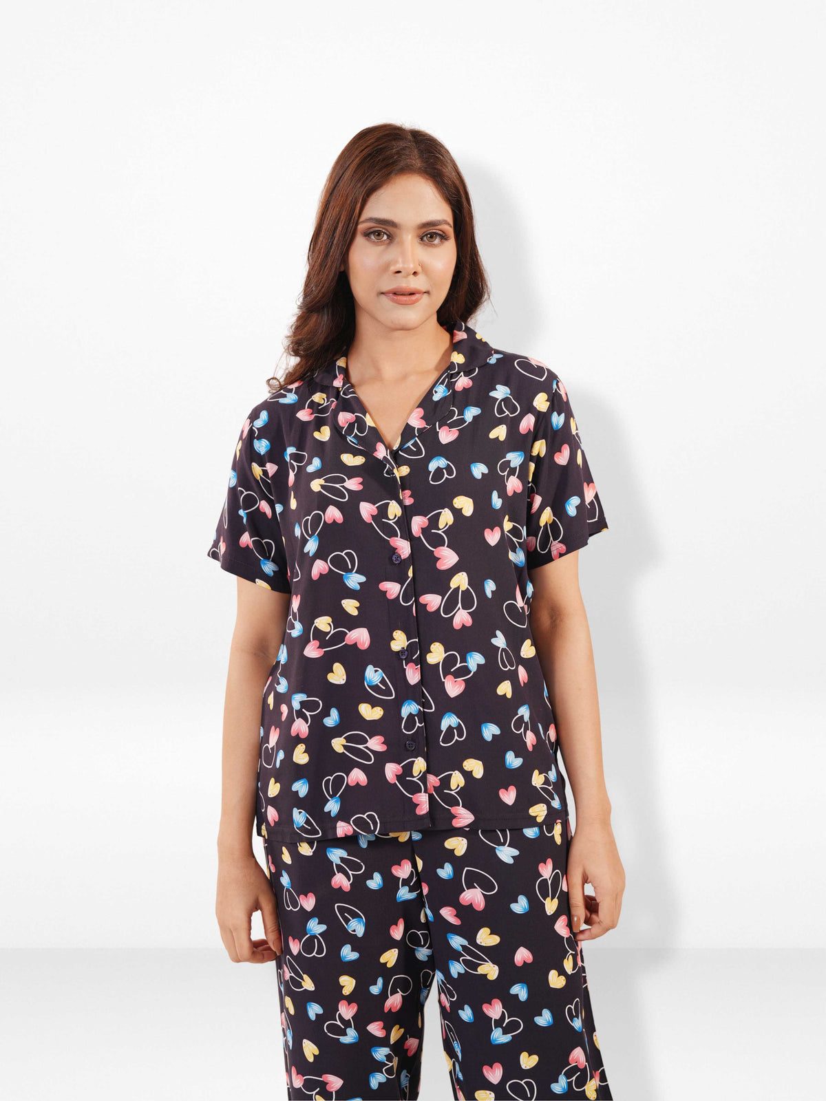Women's All Over Printed PJ Set – 2 Piece Sleepwear Set | Soft Breathable Nightwear for Women