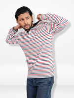 Men’s Striped Henley Neck T-Shirt – Regular Fit Long Sleeve Tee |Soft Stretch Casual Wear