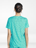 Women’s All Over Printed Short Sleeve Lounge Top | Soft Stretch Yummy Rib Fabric | Crew Neck Casual Sleepwear & Loungewear Top - Florida
