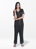 Women Printed Night Suit Set of Shirt & Pyjama, Night wear Dress