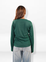 Women's Long Sleeve V-Neck Top with Elegant Lace – Casual Knit Blouse