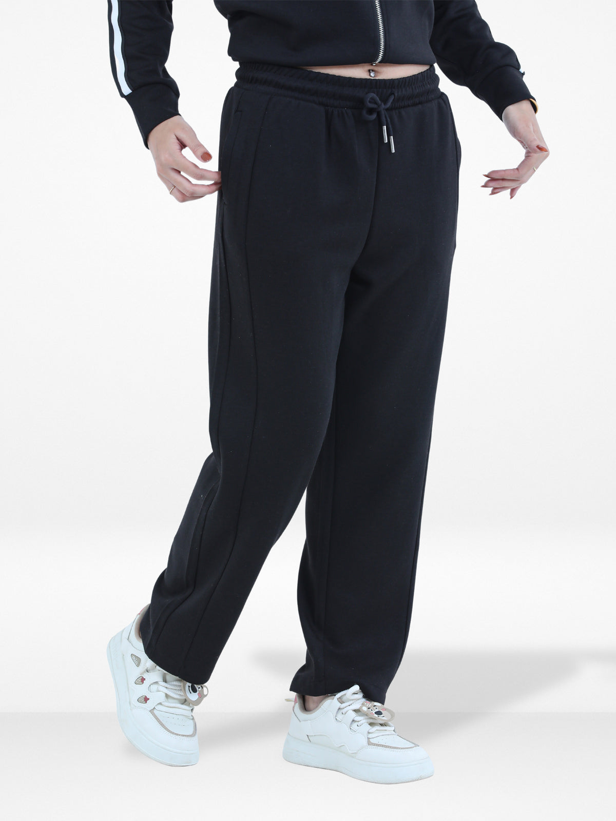 Women’s Baggy Wide Leg Sweatpants –Straight Pants , Drawstring Waist, Two Side Pockets | Cozy Winter Lounge & Activewear