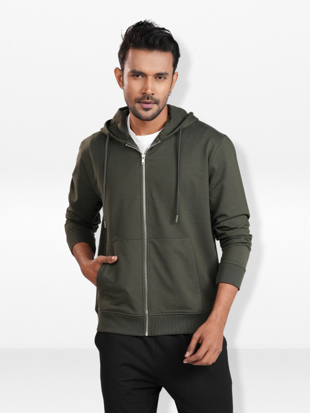 Men’sSolidFull Zip Basic Hoodies– Long Sleeve with Full Zip & Kangaroo Pocket | Casual Everyday Comfort Wear