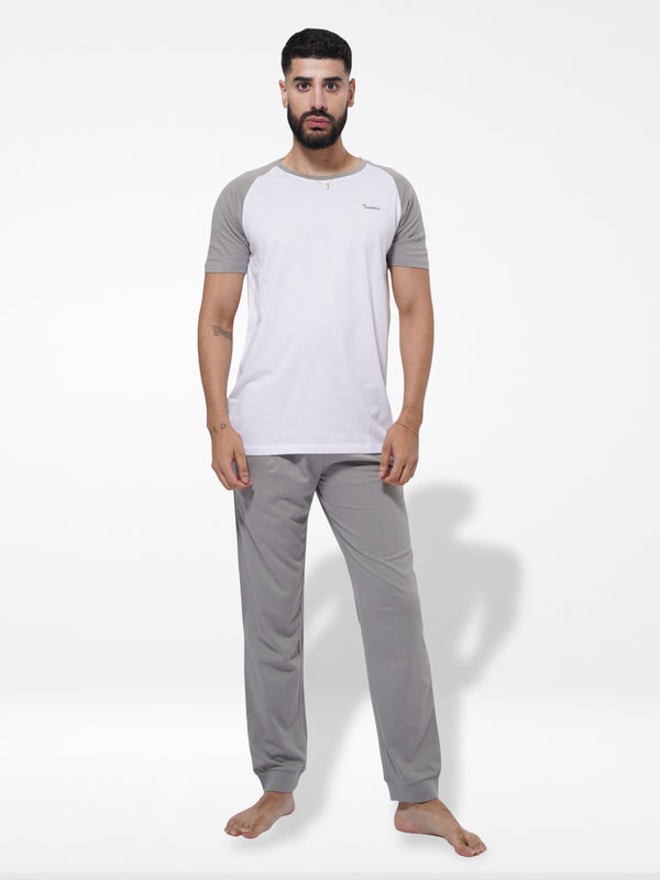 Men's T-Shirt & Trouser Lounge Set Grey