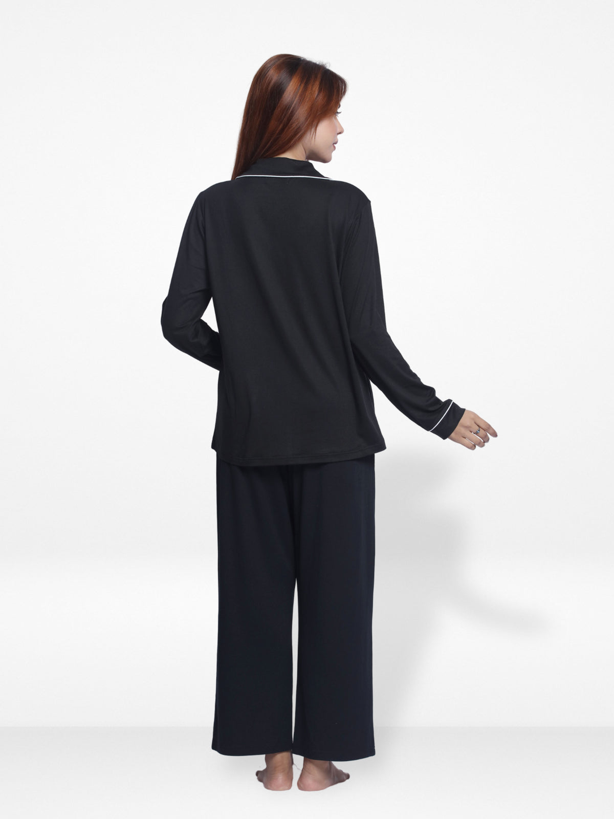 Women Solid Sleepwear Long Sleeve Pyjama Set