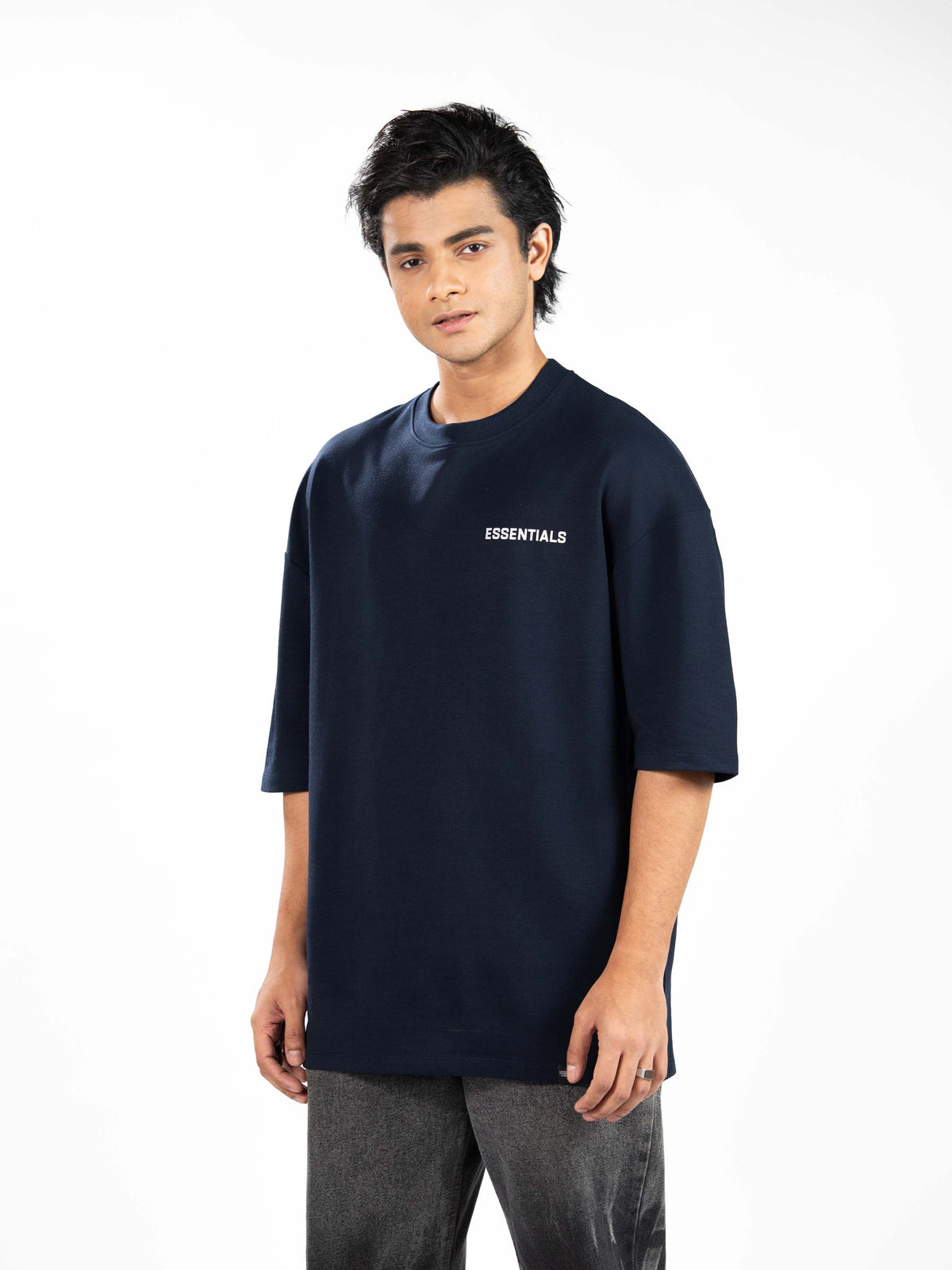 Men’s Oversized Drop Shoulder Graphic T-Shirt – Short Sleeve Crew Neck Tee | Casual Streetwear Top with Front & Back Print