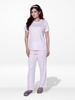 Women’s 2 PieceAll Over Printed Loungewear Set – Short Sleeve Top &amp; Pants | Casual Lounge Outfit, Soft Pajama Set, Summer Sleepwear for Women