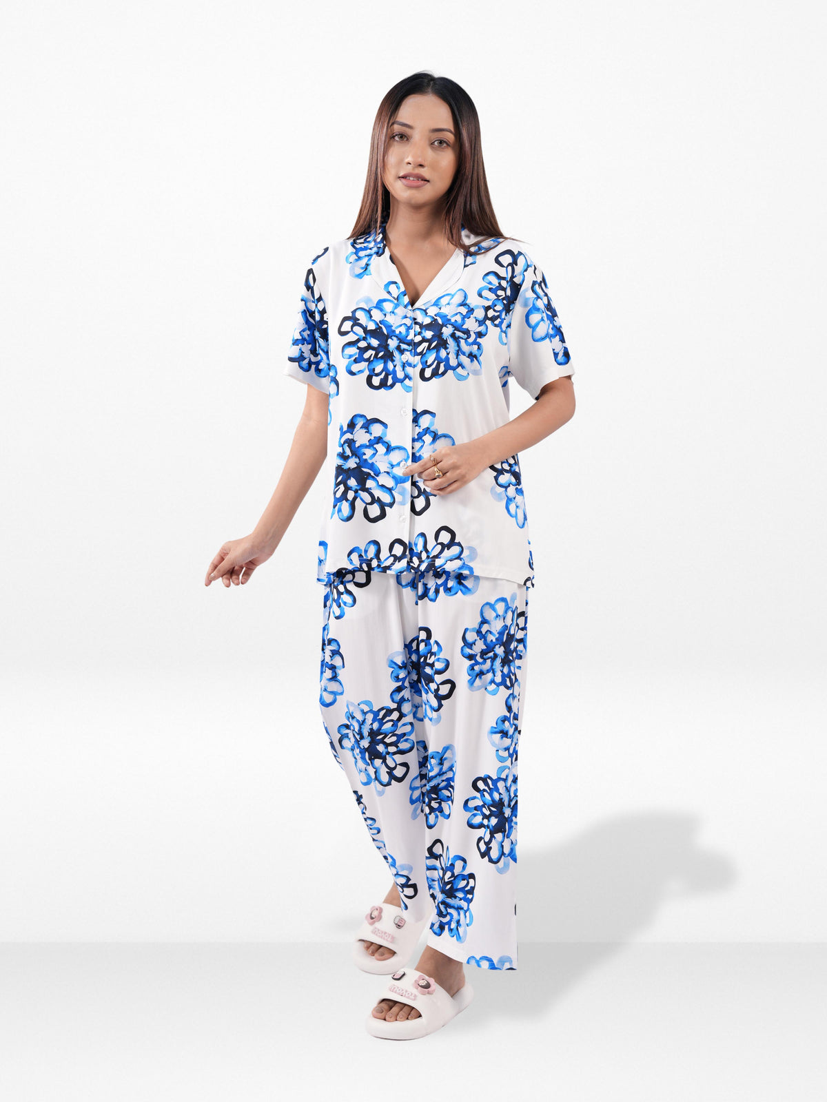Women’s Short SleeveSleepwear Set – Notch Collar 2 Piece Pajama Outfit | Comfy Nightwear, Soft Summer Lounge Set for Women