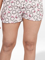 Women’s Printed Pajama Shorts | Soft & Stretchy Sleepwear Shorts | Elastic Waist Lounge Shorts | Yummy Rib Fabric - Blushing Bride