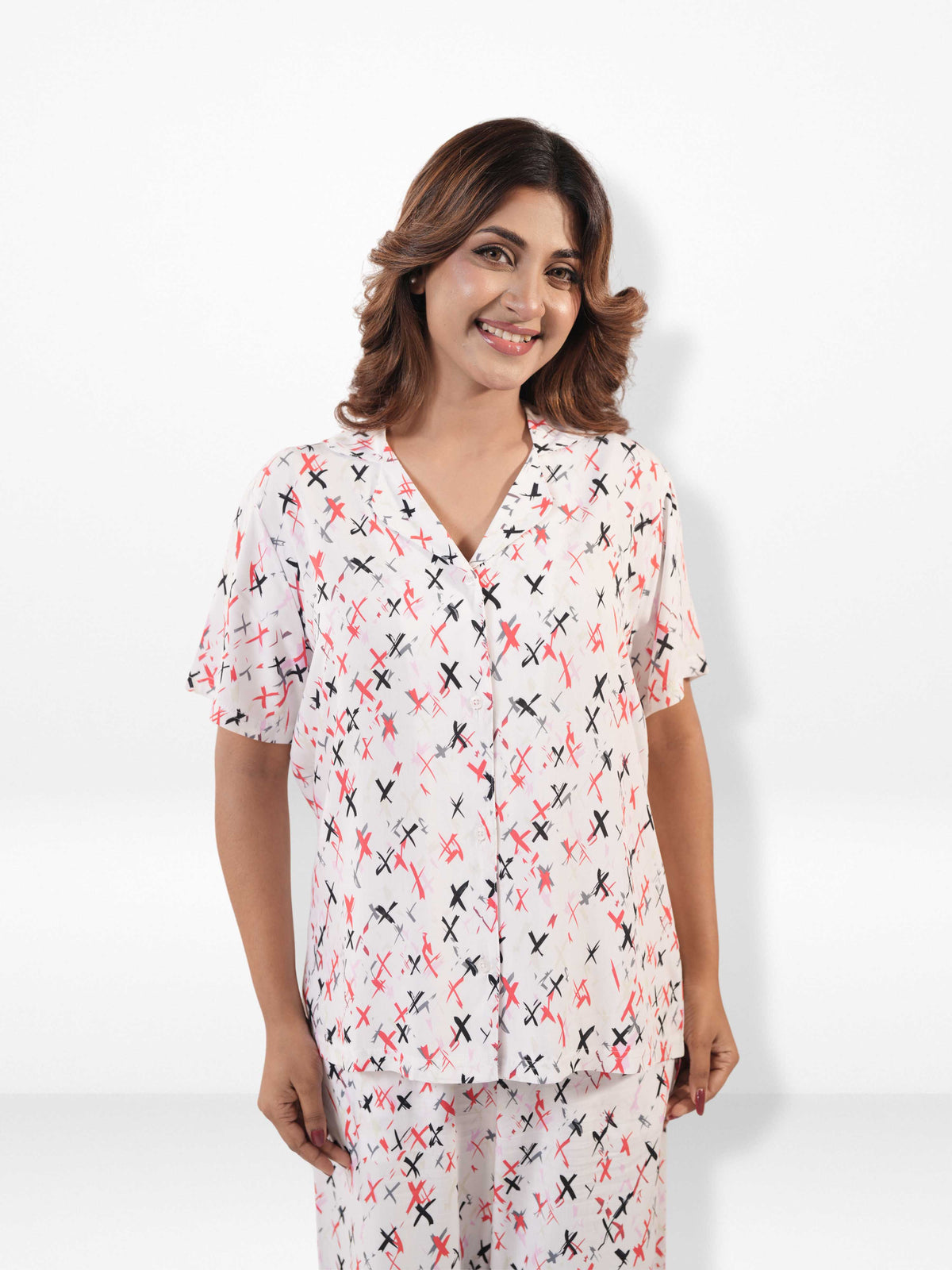 Women's All Over Printed PJ Set – 2 Piece Sleepwear Set | Soft Breathable Nightwear for Women